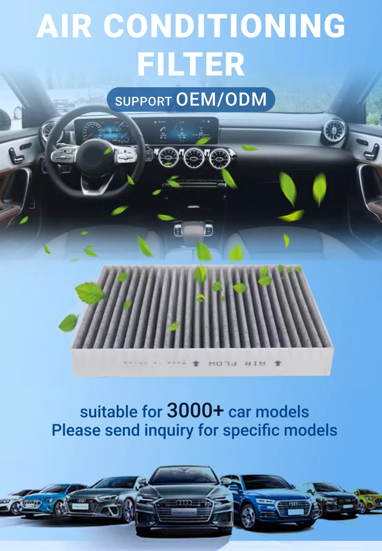 Auto Ac System Pm2.5 Filtration Layer Hepa Air Conditioning Filter For