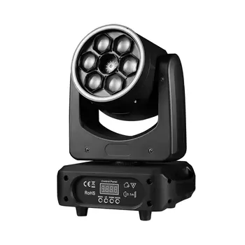 Mini Bee Eye 6x15W RGBW 4-in-1 LED Moving Head Light Laser Rotating Beam Effect Club DJ Disco Event Stage Dance Floor Hola Ring