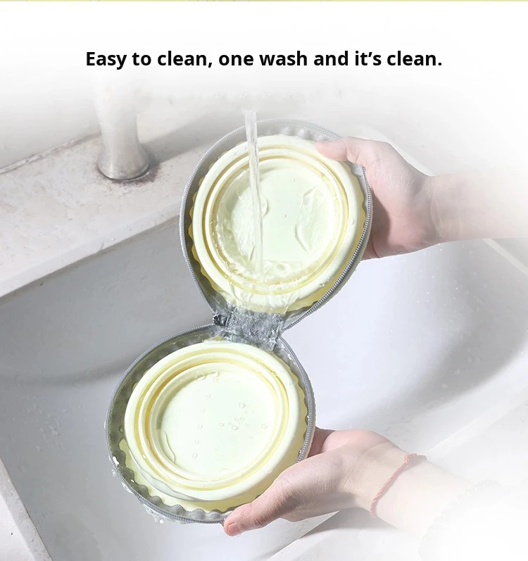 Pet Carrying Outdoor Portable Dog Food & Water Double Folding Silicone Bowl-Lightweight Durable Food Grade Material details