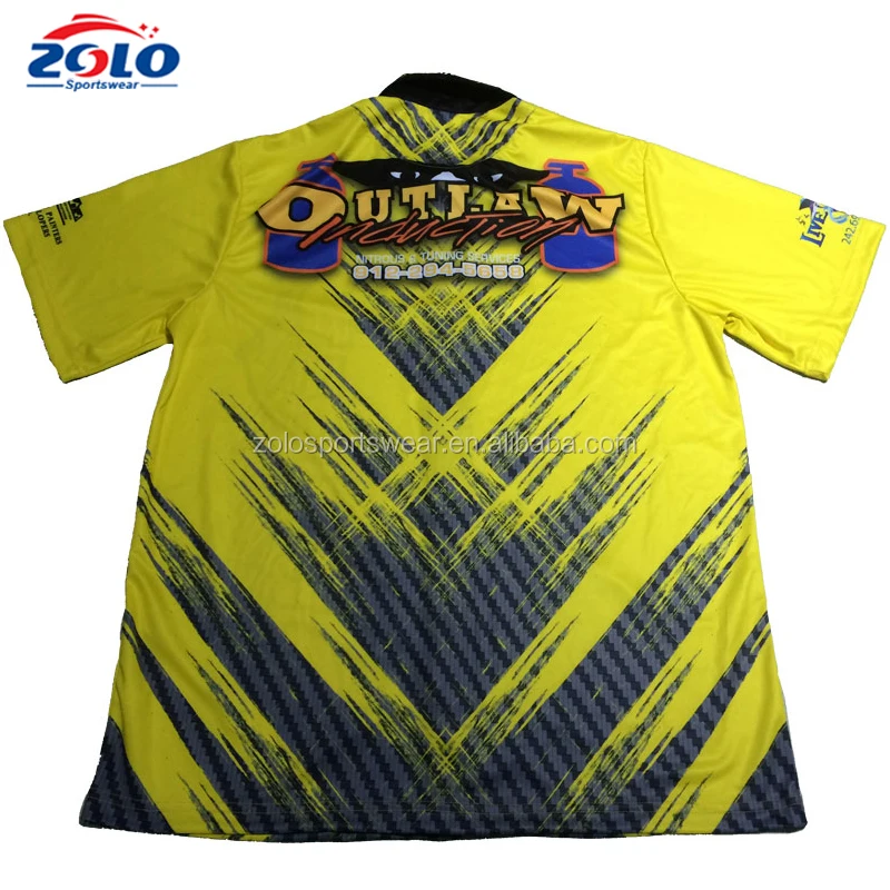 New Design Custom Fully Botton Down Motor Blank Pit Crew Shirts