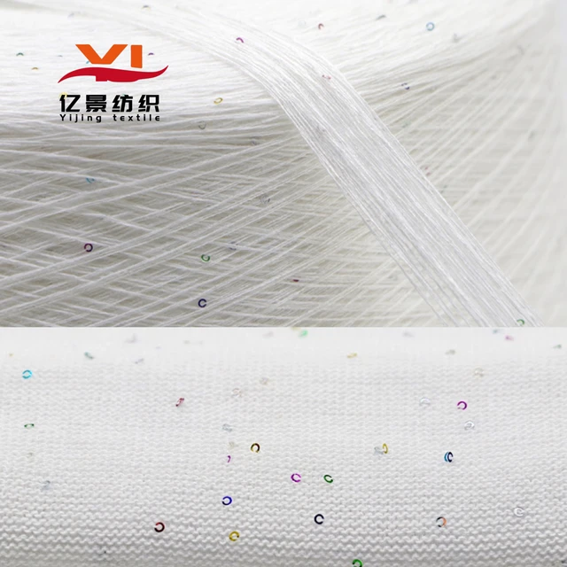 30S/2 Silk Pearl Yarn 99% Viscose 1% Polyester Sequin Blended Yarn Suitable for Knitted Sweater Pearl Yarn