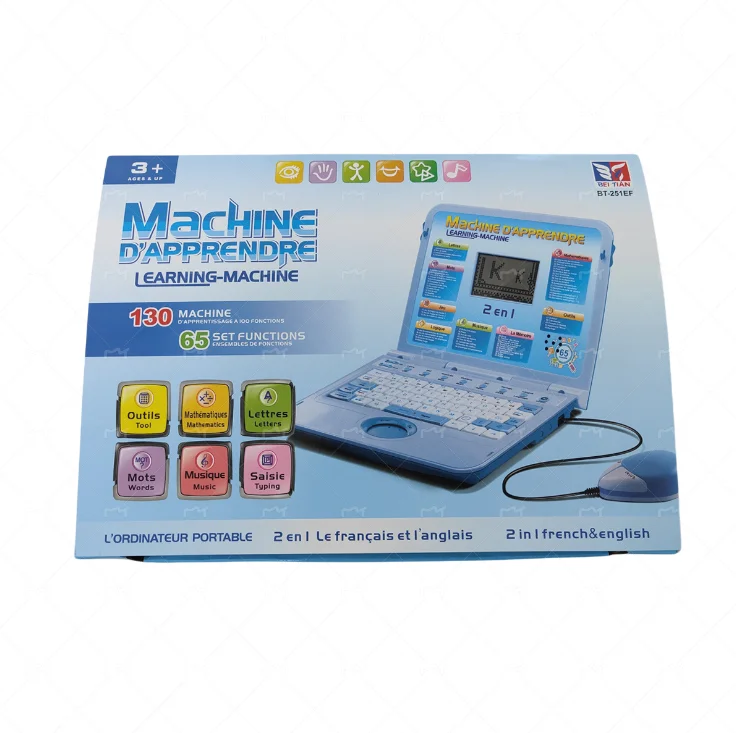 Ordinateur Portable Éducatif Enfant – Jouet Interactif Français Avec Écran, Musique, Clavier AZERTY Pour Apprendre Lettres, Chiffres, Formes Et Sons