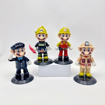 Super Mario Bros Plumbers and miners Luigi collectible toy PVC Action Figures collection for Kids Gifts Wholesale