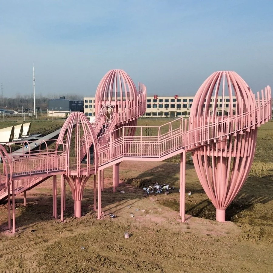 Customized Outdoor Scenic Spots Steel Structure Buildings Special-Shaped for Construction Renovation Old Steel Structures