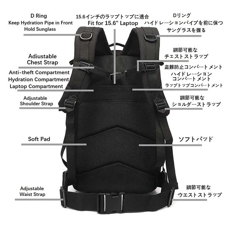Wholesale High Quality Tactical Backpack for Hiking Outdoor Tactical Equipment Rucksack Camouflage Training Backpack