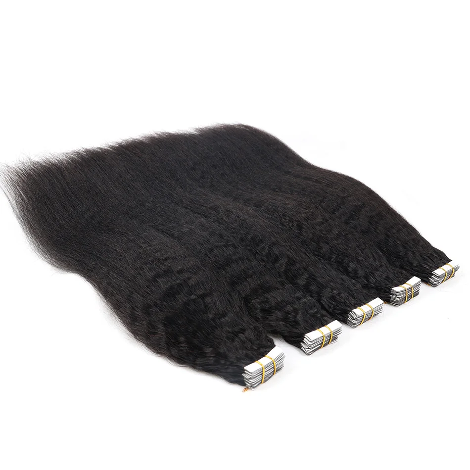 Cuticle Aligned Tape In Hair Extensions Remy 100human Hair Kinky Curly
