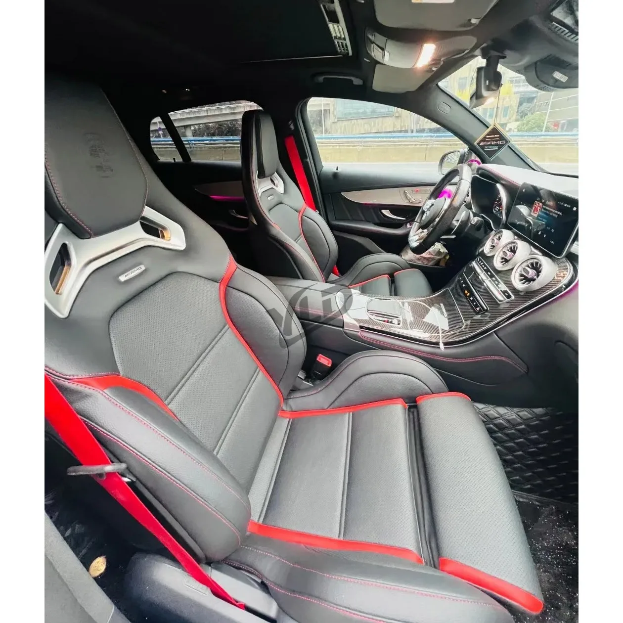 For Mercedes-Benz A45 CLA45 W176 W177 AMG Recaro Black Leather