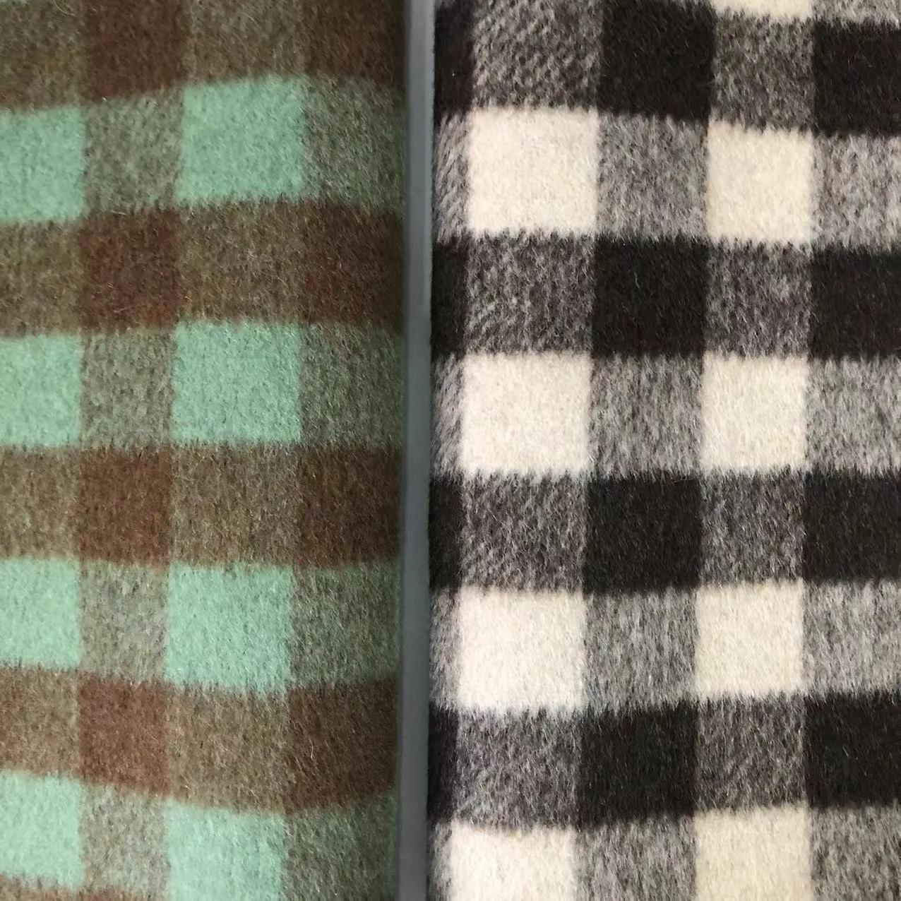 50 Wool 50 Polyester 900g/m Double Sided Wool  Short Shun Wool Manufacturer Shipment square Style Fabric