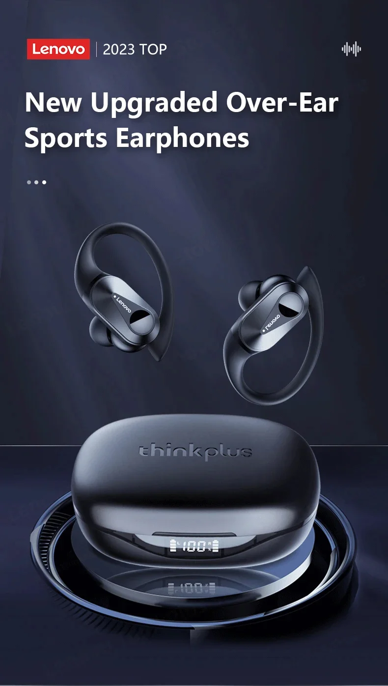Original Lenovo LP75 TWS Bluetooth 5.3 Headphones Wireless Music Earphones LED Digital Display Noise Reduction Game Earbuds