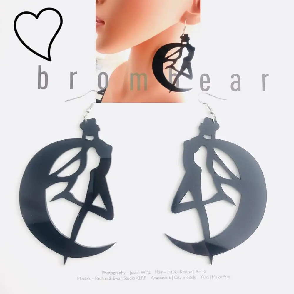 1 Paire Sailor Moon Noir Boucles d'oreilles pendentif kawaii cadeau cosplay