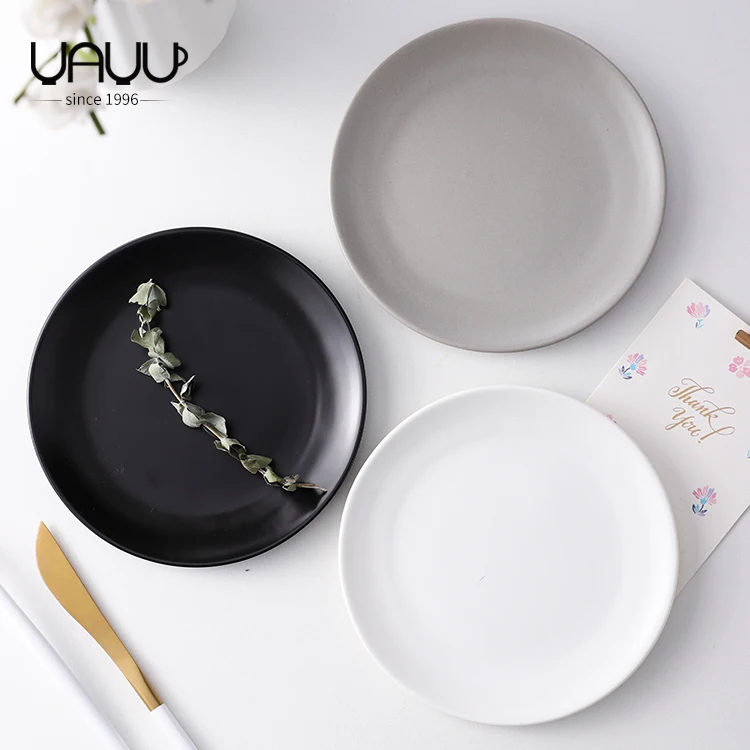 FENN high performance matte glaze round shallow custom restaurant wedding ceramic plate dinning dishes serving for home or hotel