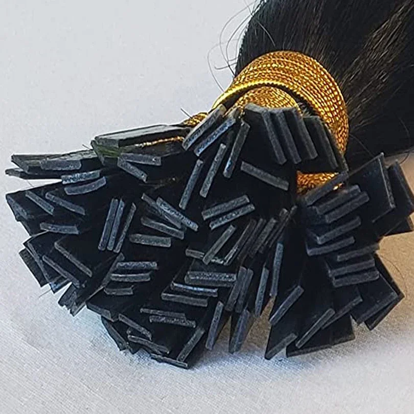 Extension per capelli ricci con punta piatta, capelli umani pre-incollati, cheratina Sassy, capelli Remy, 100 g_voghion.com