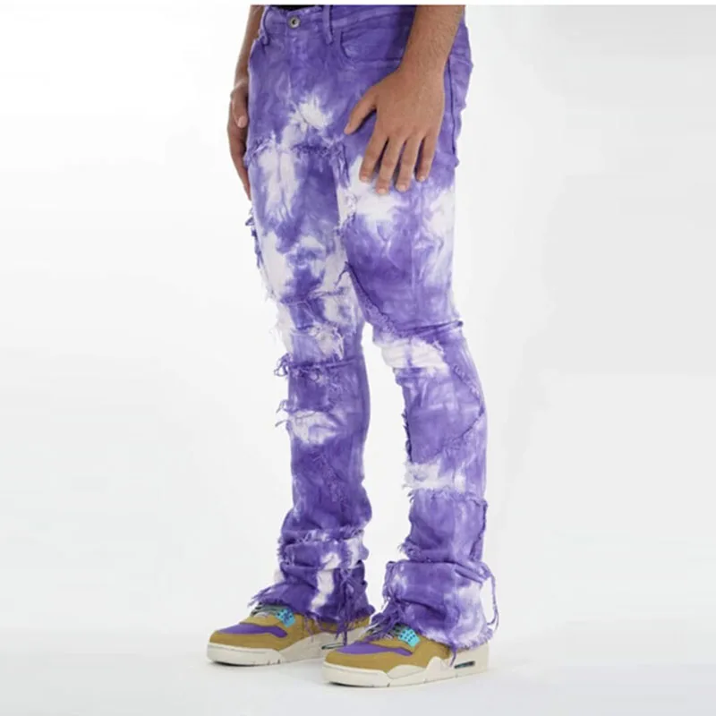 Factory Distressed Ripped Tie-dye Homme 