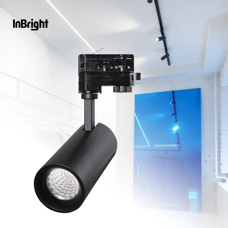 Adjustable COB LED Track Light Rail System 12W 20W 36W Anti Glare Track Spot Light