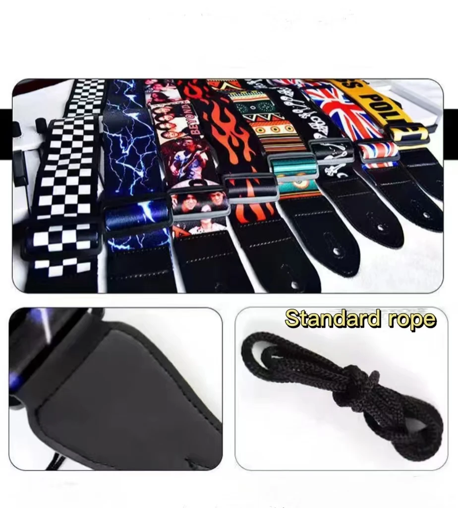 Rock Steady Poly With Leather Ends Guitar Strap Black | Guitar Center