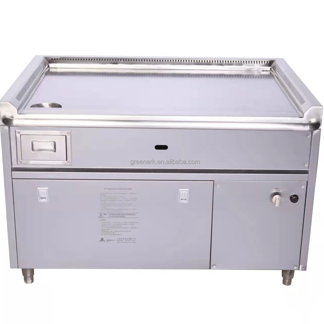 Rectangular Stove Top Gas Heating Ways Teppanyaki Grill Japanese Hibachi Table With Ventilation System