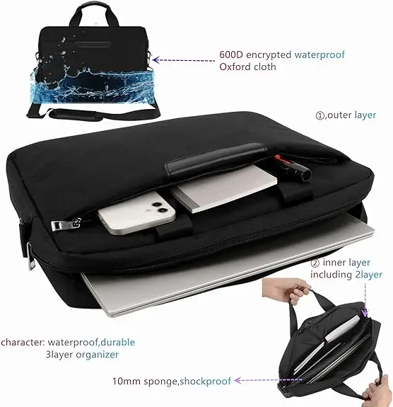 product portable multi function laptop bag shoulder bag briefcase for 15 16 17 inch laptop waterproof material bags for computers tablet-27