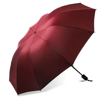Custom 3-Fold Minimalist Portable Folding Rain Sun Umbrella Tiny Outdoor Design with Logo Printing for Adults