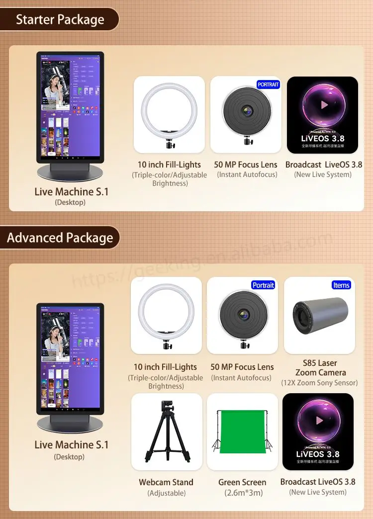 Desktop 15.6 Inch Portable Broadcasting Setup Lcd Screen Camera Android Live All In One Machine