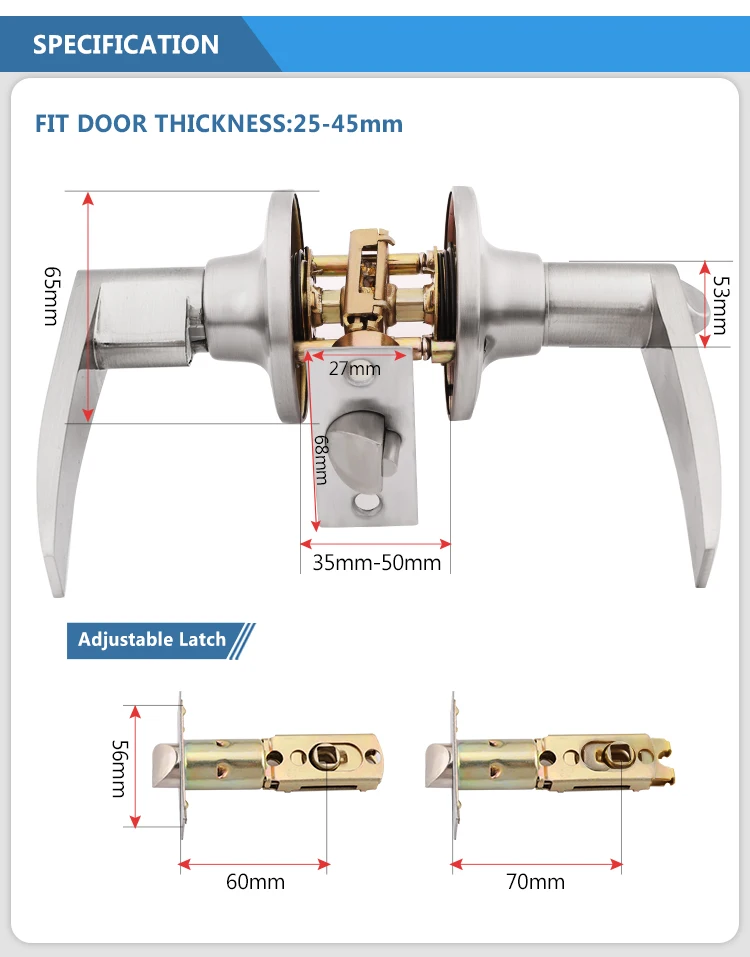 Roeasy Zinc Alloy Door Locks For Aluminium Wooden Doors Level Handle