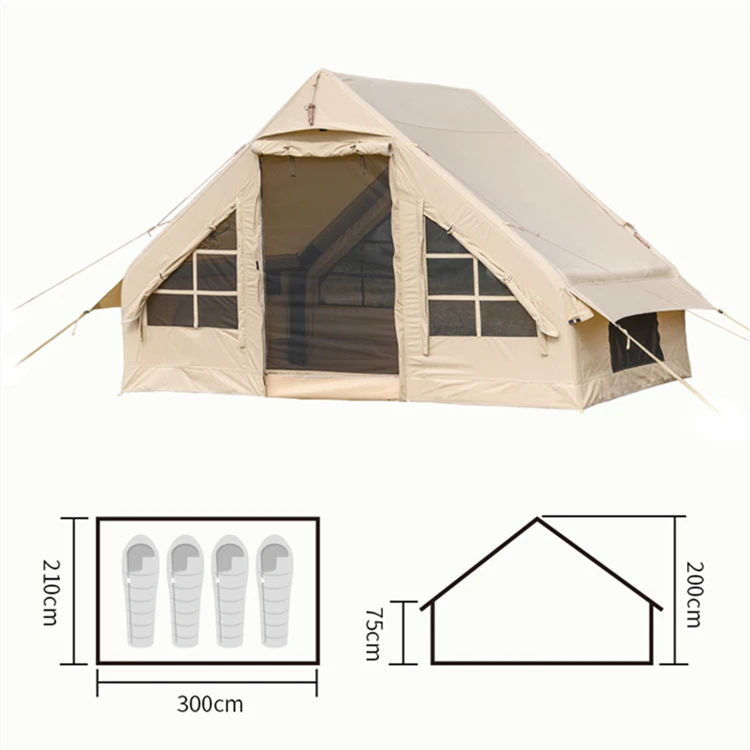 Custom Multi Persons Large Two Room Waterproof Inflatable House Air Tent Outdoor Inflatable Camping Tent