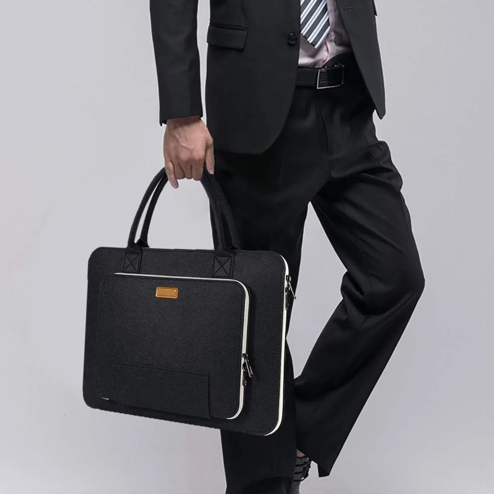 product portable laptop sleeve with handle notebook bag computer case briefcase business bag carrying bag case pouch-28