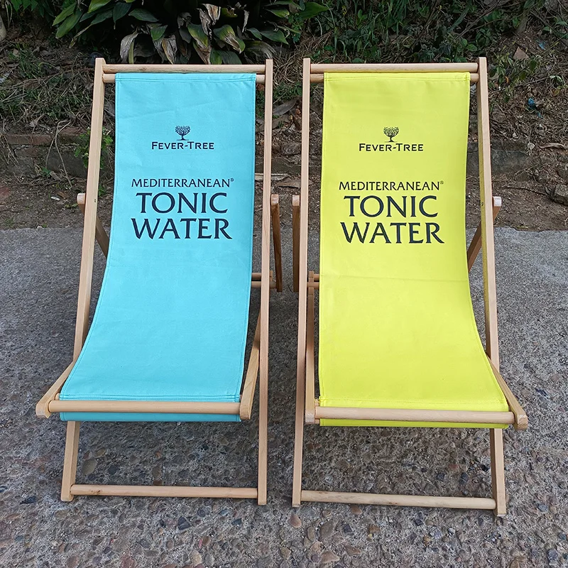 Wholesale Luxury Custom Print Canvas Deck Chair Modern Style Foldable Frame with Sun Hotel Swimming Pool Garden Beach Fishing