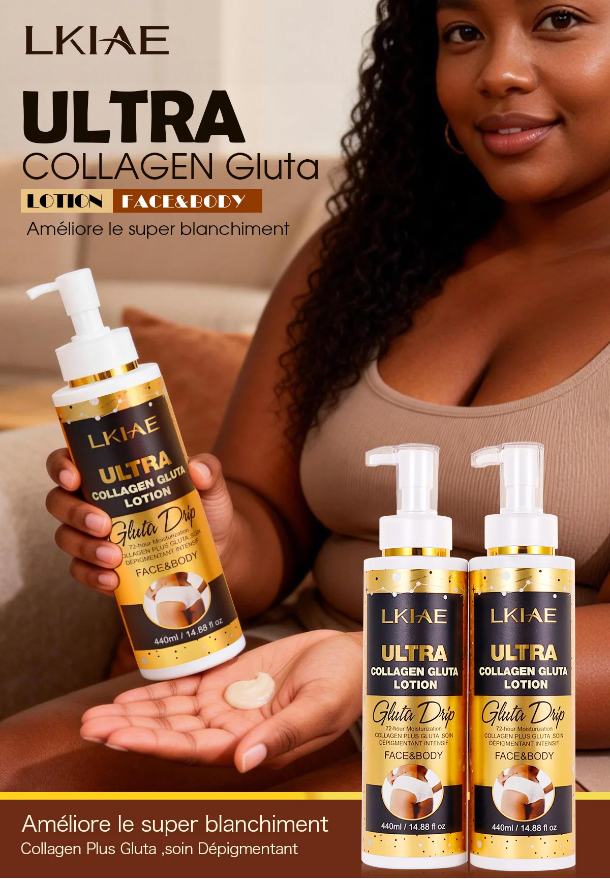 Wholesale Natural Organic Glutathione 72-hour Long-lasting Hydration Improves Roughness Antioxidant Whitening Body Lotion
