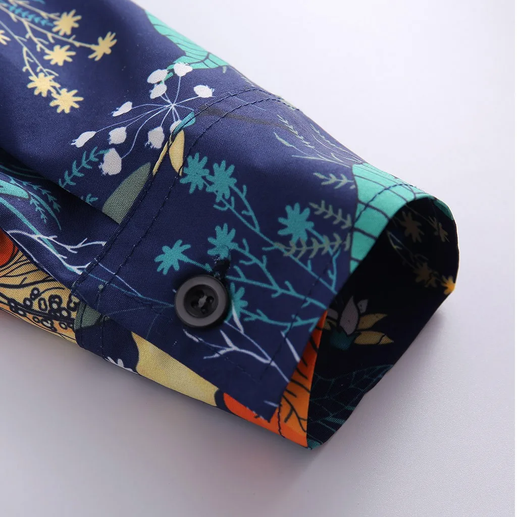 Custom men long sleeve shirt design summer beach hawaii men clothes sublimation printing button up t shirts