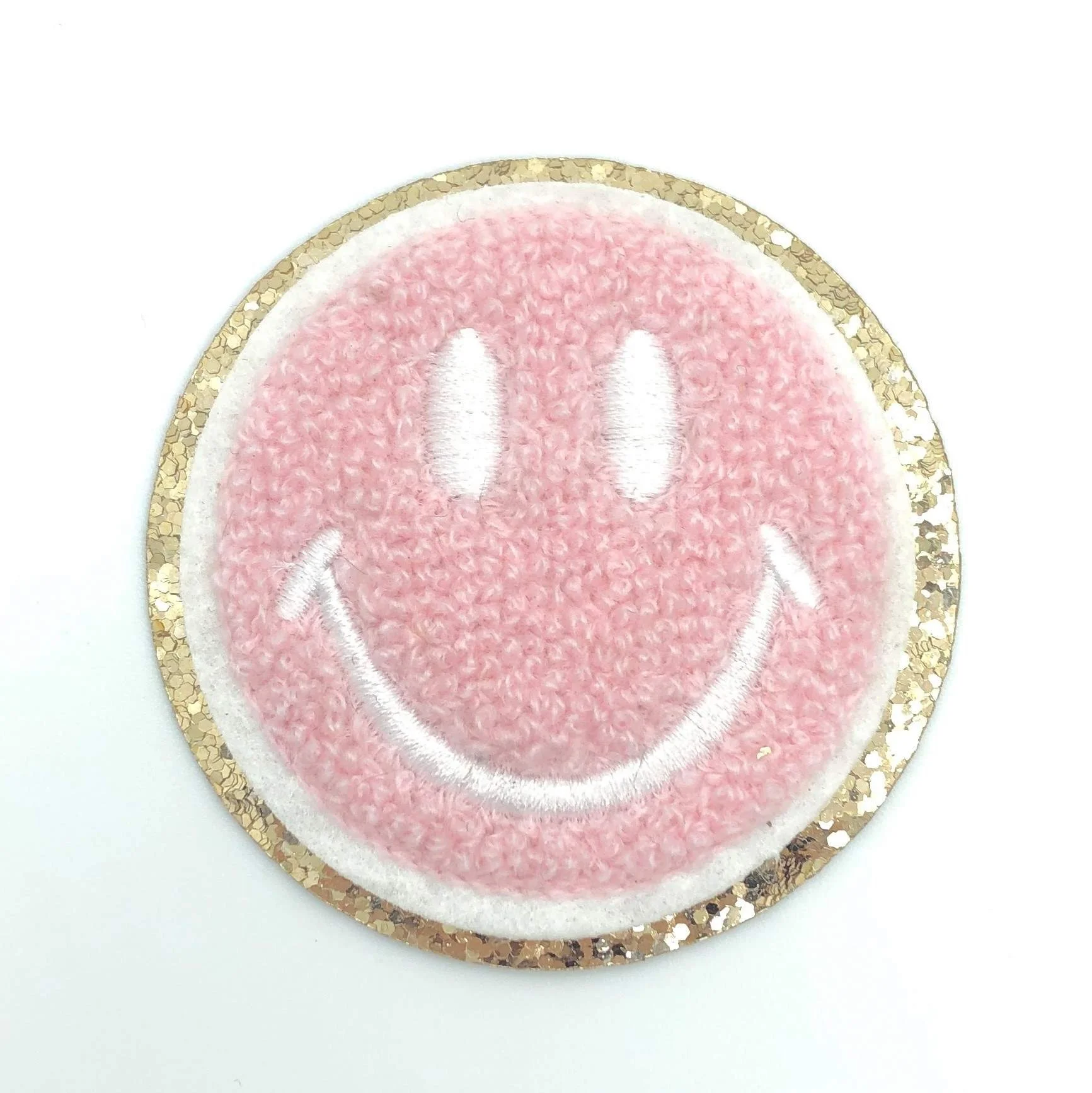 Vintage Patch Pastel Smiley Faces PNG Set with Glitter Backing, Chenille Smiley  Face, Digital Patch, Font Set