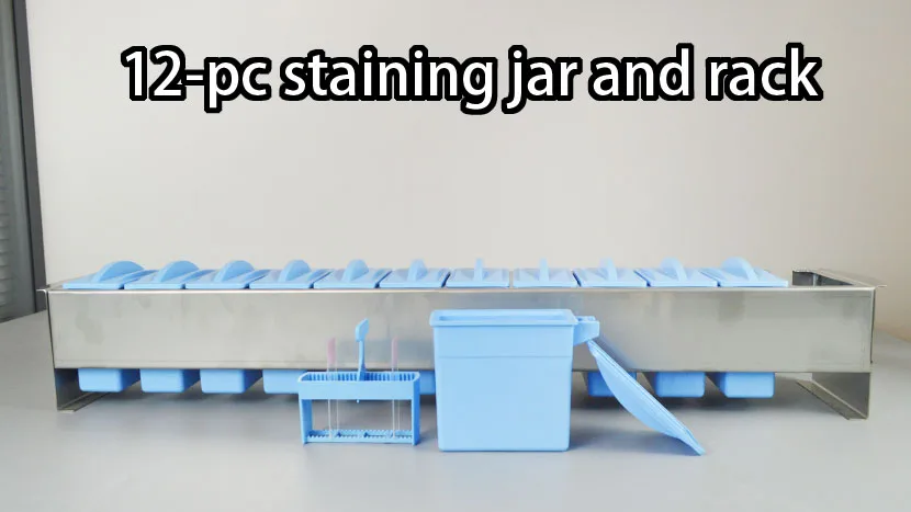 Plastic Slide Staining Jar and Rack