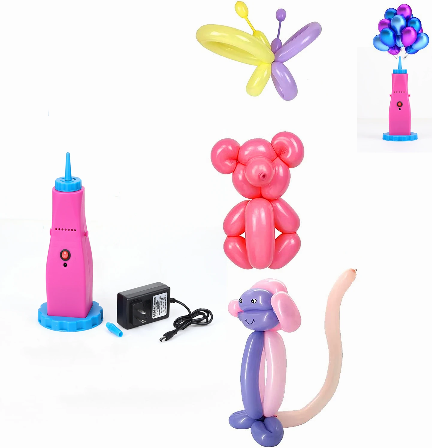 Portable Electric Twisting Balloon Pump Dc 12v Animal Balloon Air Blower Inflator  Pump For Long Magic Balloons - Buy Long Balloon Electric Pump Electric Twisting  Balloon Pump Animal Balloon Air Blower Inflator,New