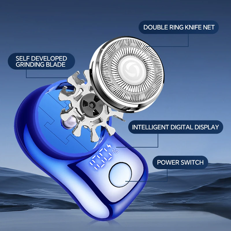 Portable One-Blade Magnetic Hair Trimmer for Men USB Power Rotary Electric Shaver for Household RV Hotel Use factory