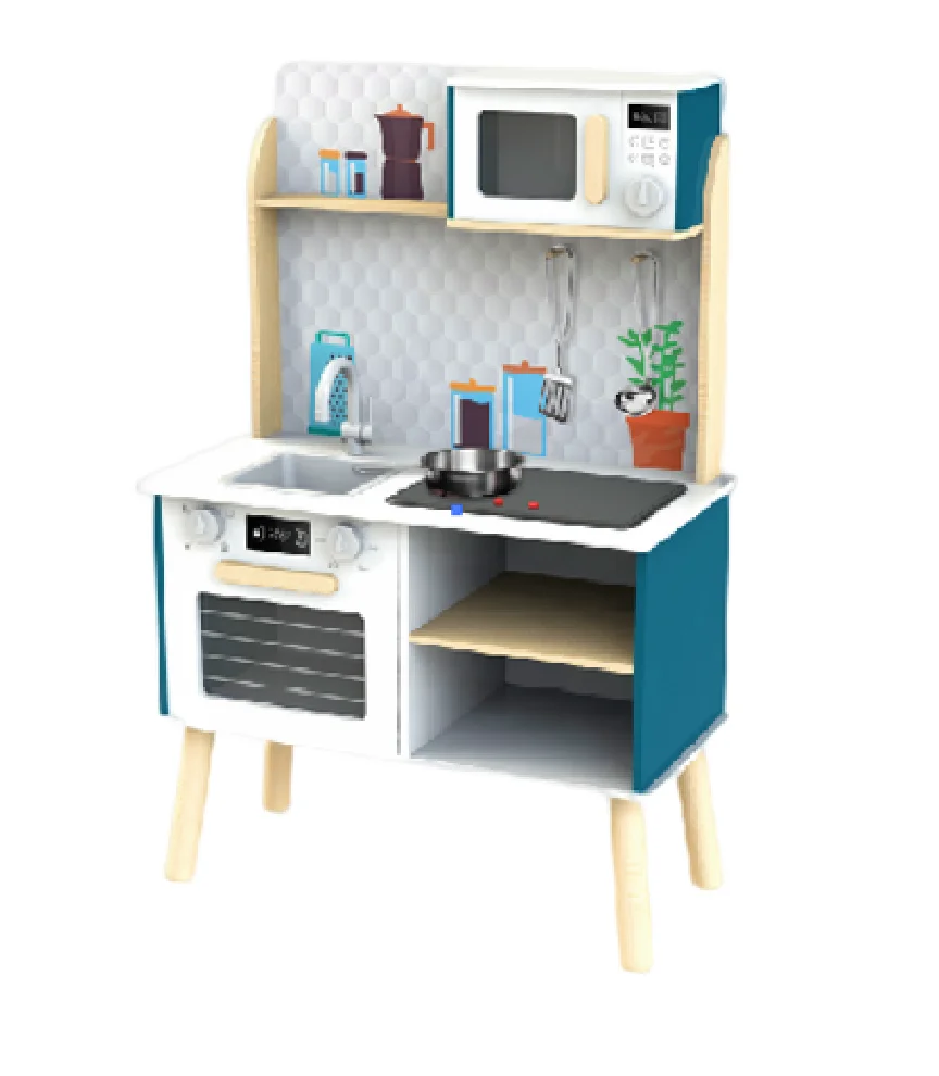 2024 New Design Cooking Pretend Play Outdoor Wooden Mud Kitchen Play Set for Kids