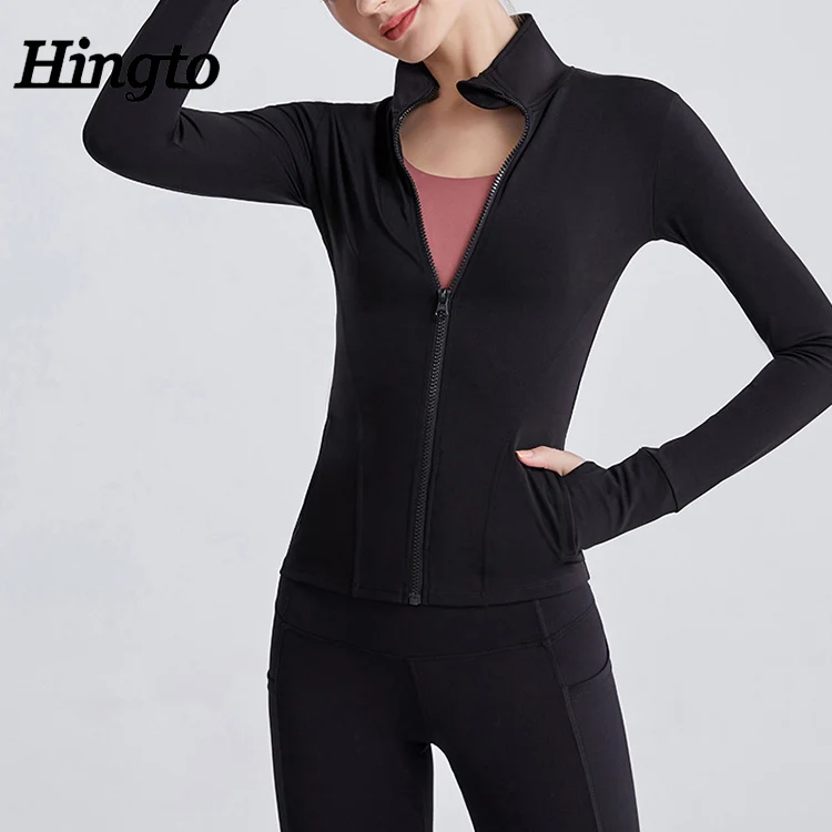 Gym Clothes Fitness Long Sleeve Zip Up Yoga Jacket Women Quality Sports