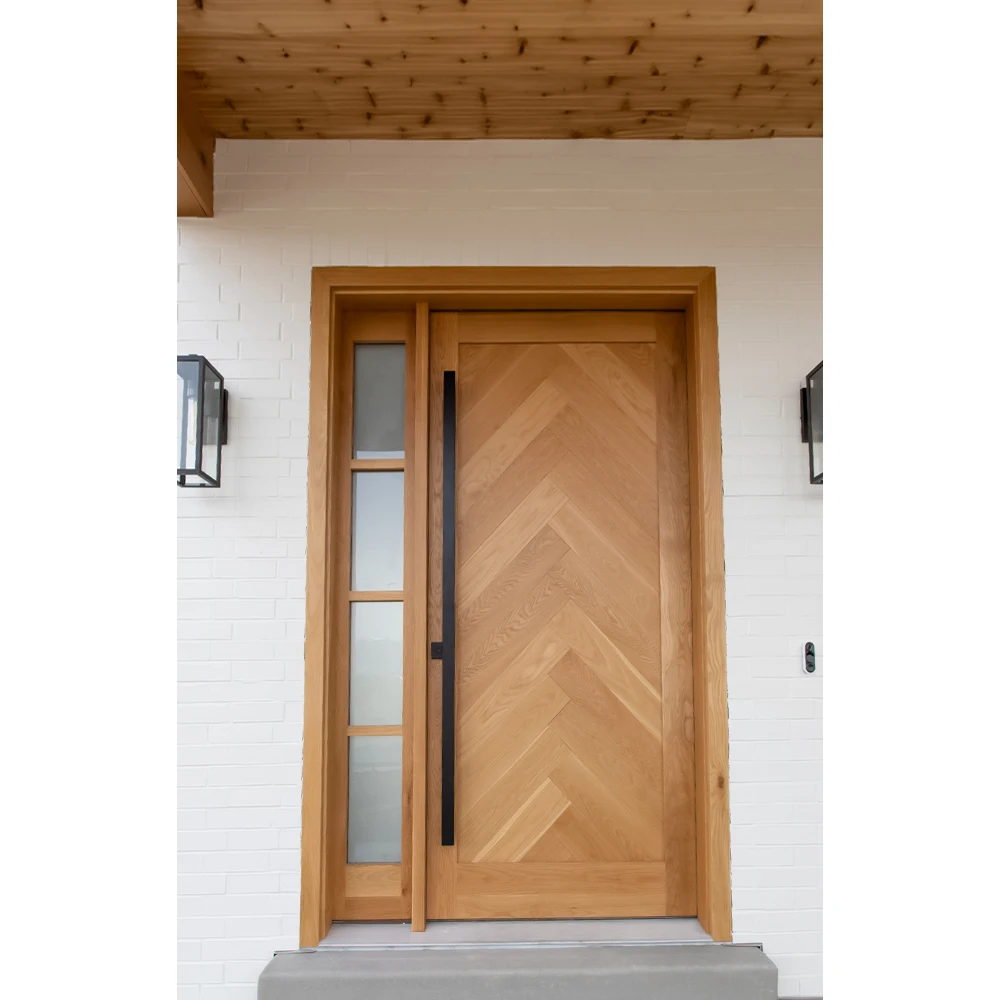 Manufacturer Custom Herringbone Pattern Solid Wood Front Entry Doors With  Sidelights Chevron Wooden Pivot Doors for Houses, image size:1000x1000