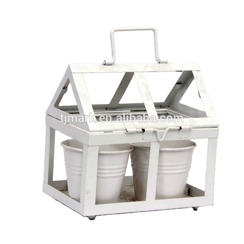 Мини садовые горшки, зеленый дом с 2 горшками, горшок для растений с Белым домом