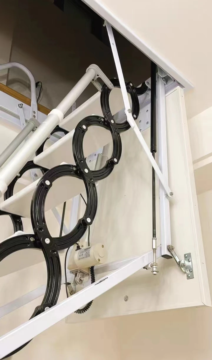 Automatic Electric Aluminum Alloy Loft Stairs One Button Operated