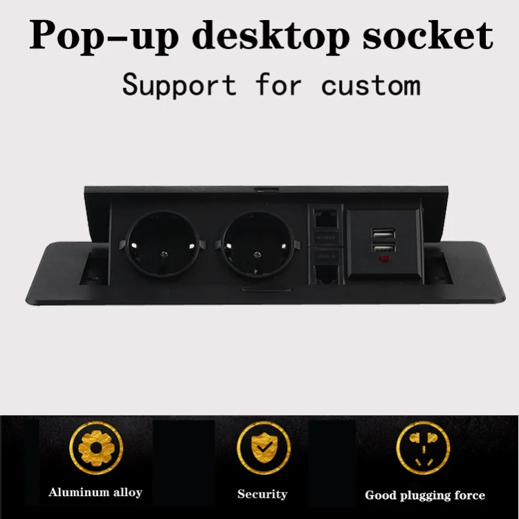 EU Multifunctional Conference Table Socket Computer Network Desktop Socket USB Charging Socket Two European Standard Slow POP De