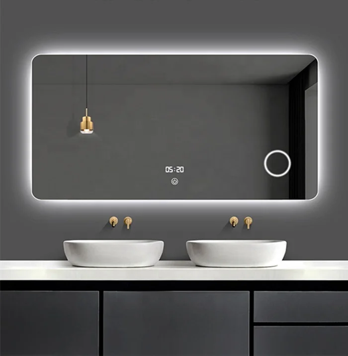 Magic Smart Mirror with  Blue Tooth Illuminated Mirror  Bathroom Led Mirror with Clock Display