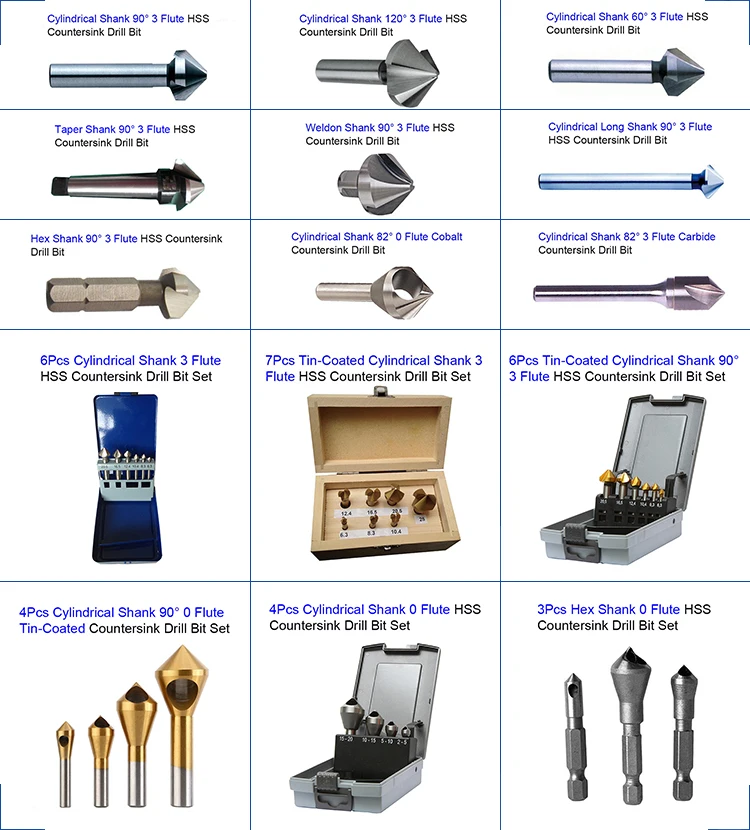 100 Degree High Speed Steel Threaded Shank Micro Stop Countersink