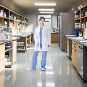 Factory Wholesale Hospital Uniform Medical White Woven Polyester/Cotton Lab Coat Doctor's Uniform for Women