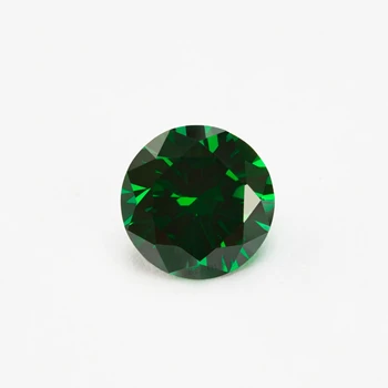 Emerald green cz stone 6mm round brilliant cut loose gemstone emerald green cz
