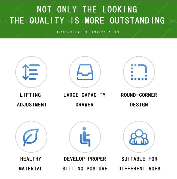 Adjustable Ergonomic Student School Desk And Chair Set Comfortable Single Seat College Primary School Desk And Chair