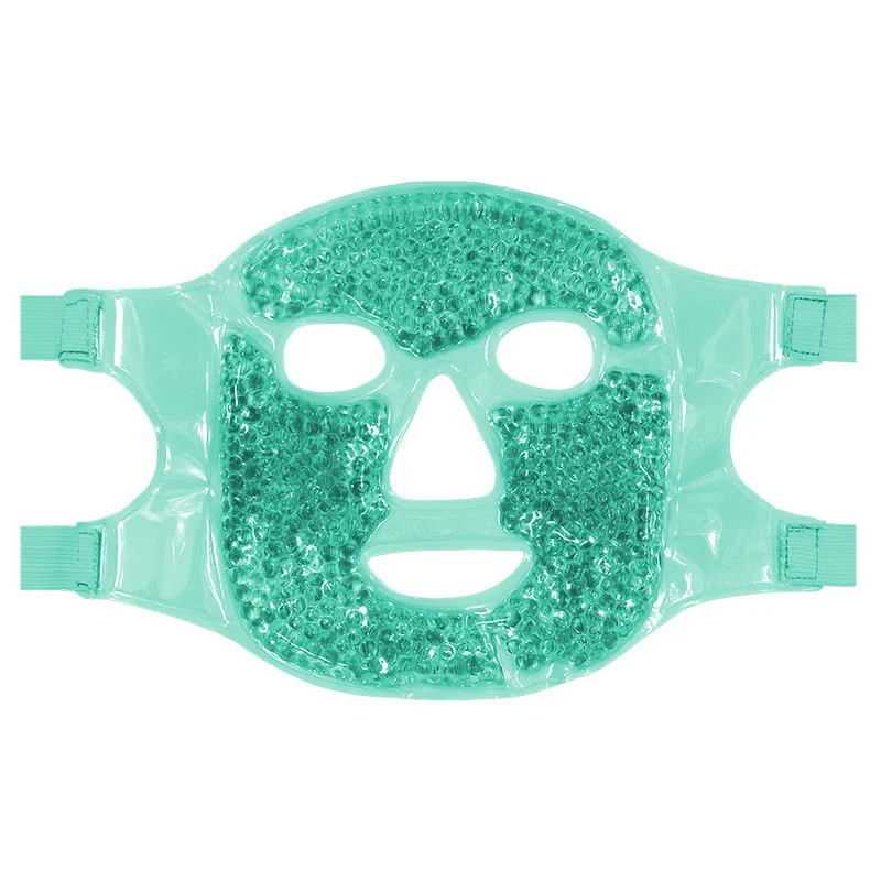 Cooling Ice Face Eye Mask with Soft Plush Hot and Cold Therapy Full Face Gel Beads Ice Pack Mask Face Care
