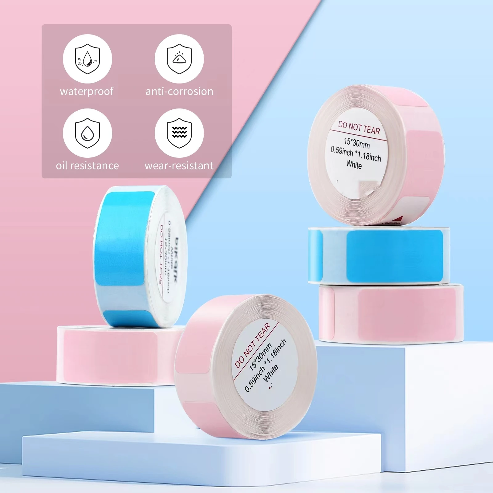 D11 15mm Smart Colorful Customized Roll Label Sticker Thermal Paper Label for Portable Printer  with RFID