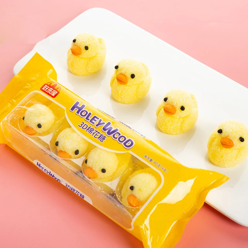Wholesale Cute Yellow Duck Shaped With Sugar Coated Soft Candy Duck