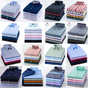 Custom OEM free ironing men's classic striped formal long-sleeved shirt wholesale