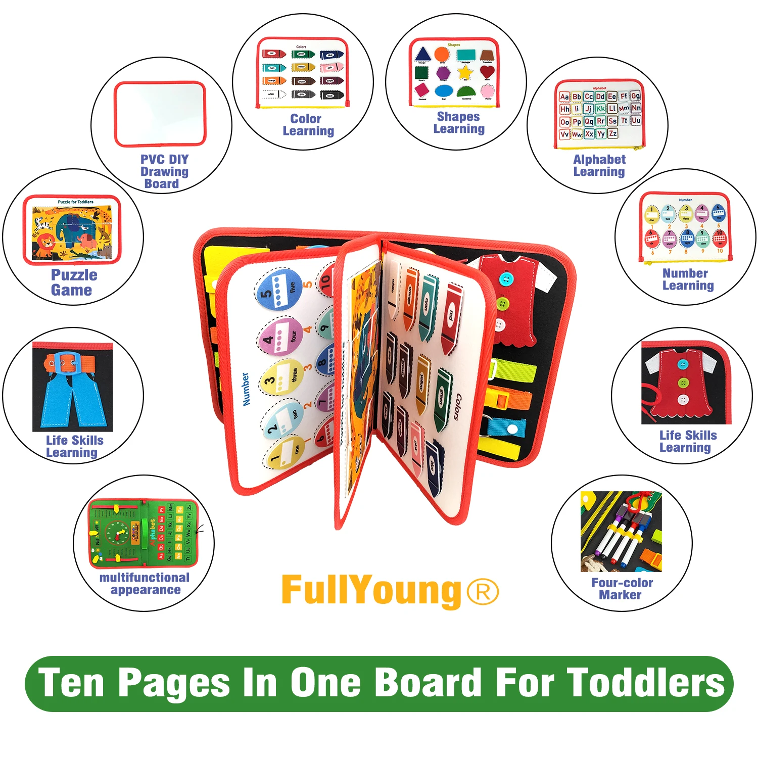 Busy Board Montessori Toys For Toddlers Foldable Sensory Toys Autism 