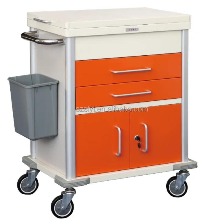 Hospital Emergency ABS Treatment Medical Trolley With Drawer